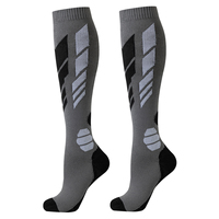 Chaussettes de compression montantes pour femmes, motif sportif, en nylon et élasthanne doux, pour l'entraînement, fourniture en gros OEM personnalisée