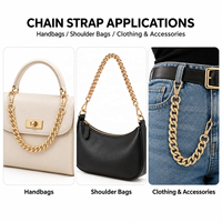 Chaîne de sécurité en aluminium sur mesure de haute qualité, petite et portable, pour sacs à bandoulière et sacs travers.