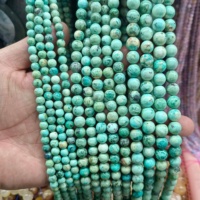 Perles rondes de haute qualité en turquoise péruvienne et magnésite, 6/8/10 mm, couleur naturelle, perles en vrac pour la fabrication de bijoux, vente directe du fabricant