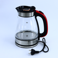 Bouilloire électrique en verre de 1,8 litre, 1500 watts, 220 volts, avec théière, pour chauffe-eau, appareils électroménagers de cuisine, vente en gros
