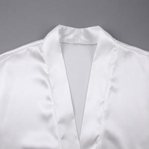 Camicia da Notte Sexy con Scollo a V per Donna, <span class=keywords><strong>Cardigan</strong></span> Largo in Tessuto, Abbigliamento Casual Tinta Unita, Loungewear Autunnale <span class=keywords><strong>Midi</strong></span> - Product Image 5