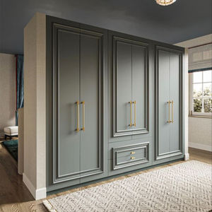 Armario Independiente de Madera Maciza con Barra para Colgar, Amplios Cajones de Almacenamiento, Estructura de Madera Resistente para Habitaciones Residenciales - Product Image 4