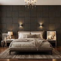 Panneau acoustique moderne en bois 600x600mm NRC 0.85 3D sensible au toucher pour Chambre, Appartement, Hôtels de Luxe, Façades de Magasins de Détail - Akupanel