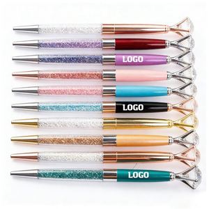 Bolígrafo de Cristal con Logotipo Metálico Giratorio con Diamantes Grandes, Regalo Promocional para Actividades Corporativas y Empresariales - Product Image 1