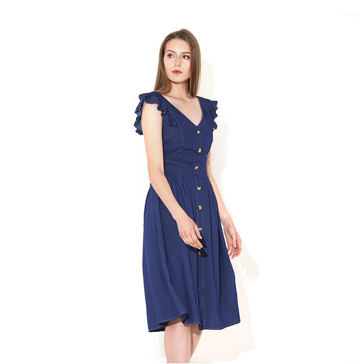 vestidos en chambray estampado