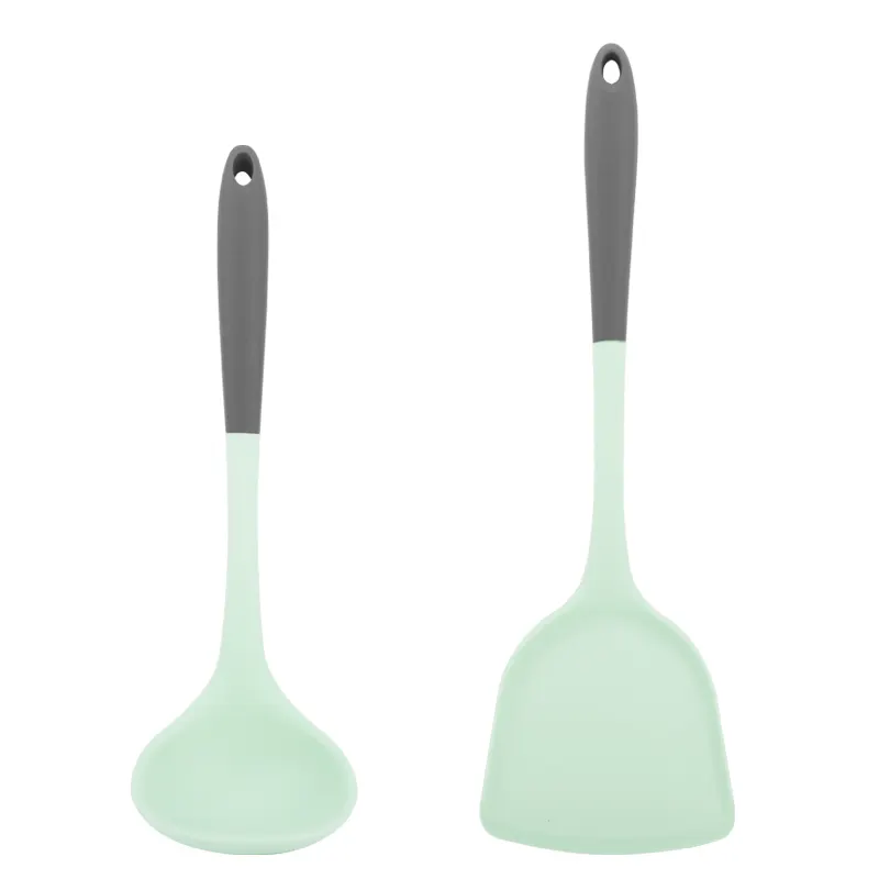 Silicone spatula Soup spoon two-piece kitchen non-damaging wok cooking spatula soup spoon cooking tools