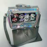 Sac Messager Ita du Fabricant avec Poche pour Bouteille d'Eau, en Cuir PU Holographique Laser, Porte-documents pour Présentation d'Anime