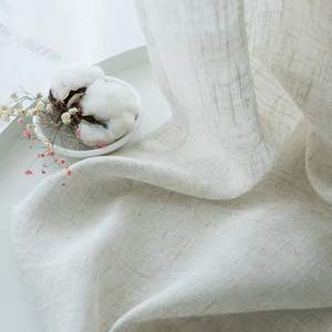 Venta caliente de alta calidad precio barato blanco gasa cortinas transparentes tela transparente gasa ventana Panel cortina - Product Image 3