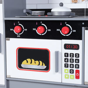 Ensemble de cuisine <span class=keywords><strong>en</strong></span> <span class=keywords><strong>bois</strong></span> noir et blanc pour enfants semblant jouer avec réfrigérateur jeu de rôle expérience de vie jouets de cuisine - Product Image 4