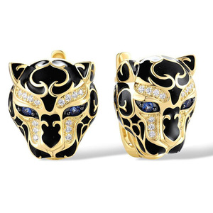 Pendientes de Oreja con Diseño de Cabeza de Leopardo para Mujer, Accesorios para el Día a Día - Product Image 3
