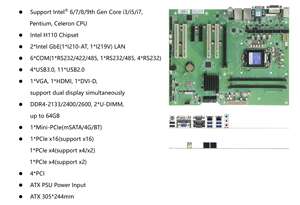 Промышленная материнская плата для компьютера, большой размер H110 Q170/H610Q670 с Windows 7/10 4U AI, искусственный интеллект, вычислительная сила - Product Image 5