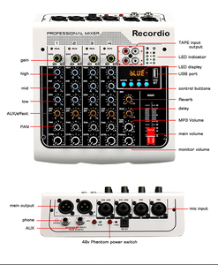 Controlador <span class=keywords><strong>de</strong></span> Audio <span class=keywords><strong>de</strong></span> estudio, <span class=keywords><strong>mesa</strong></span> mezcladora <span class=keywords><strong>de</strong></span> sonido <span class=keywords><strong>para</strong></span> rendimiento <span class=keywords><strong>de</strong></span> escenario, nuevo diseño <span class=keywords><strong>de</strong></span> GAX-NJ6 - Product Image 5