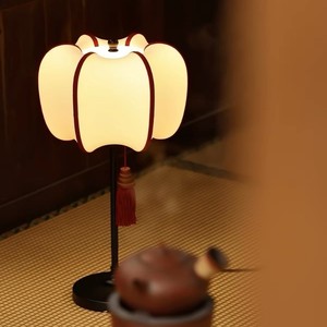 Lámpara de mesa de estilo chino E27 Led para el cuidado de los ojos, iluminación decorativa para sala de estar, dormitorio, estudio - Product Image 1
