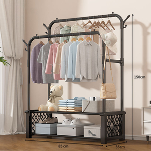 Clothes Hanger Organizer Storage <b>Rack</b> Multi-Use Stand for <b>Wardrobe</b> and Living Room-Durable Eco-Friendly Plastic - Product Image 1