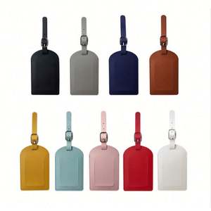 Custom Logo Business Gift Soft Leather <b>Name</b> Luggage <b>Tags</b> Most Popular Travel <b>Suitcase</b> Baggages <b>Tag</b> with Buckle - Product Image 6