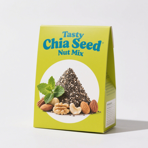 Snacks de Proteína Vegana con Chía y Mezcla de Nueces, Caja de Cartón Reciclable, Biodegradable y Ecológica con Logotipo Personalizado Disponible - Product Image 4