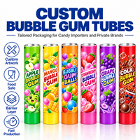 Tube d'emballage en aluminium et plastique pour chewing-gum, logo personnalisé imprimé UV, conteneur vide avec bouchon à vis 12,7-35 mm