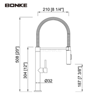 Leebonque robinet pour évier de cuisine, nouveau Design, eau froide, Long tuyau Flexible en acier