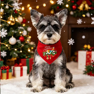 Bandana de Noël pour chien, écharpe triangulaire douce, réglable, imperméable, accessoire pour animaux de compagnie pour l'hiver et les fêtes, pour chiens et chats - Product Image 4