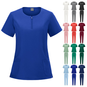 Women's Scrub Set Split Knitted Moisture Wicking Hospital Uniforms Summer Winter Short Sleeve S XXL - Product Image 2