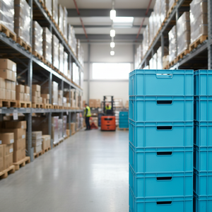 KT 4622 Etap Heavy Load Solid Box Stackable Plastic Industrial <b>Crate</b> Euronorm Container for Logistic Storage - Product Image 3