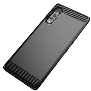 Coque de luxe en TPU souple pour <span class=keywords><strong>LG</strong></span> V60 ThinQ Q51 K41S V30 Plus K40 K22, coque de protection avec Texture en Fiber de carbone, coque arrière de protection - Product Image 4
