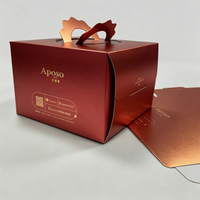 Boîtes rigides de luxe haut de gamme avec effet de marquage à chaud en or, logo personnalisé imprimé, recyclables et portables pour pâtisserie et pâtisseries artisanales