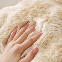 Vente en gros de tissus en fourrure de lapin colorés, coussins carrés de luxe pour l'intérieur, housse de coussin 45x45 à vendre, décoration de salon