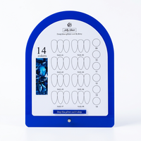 Présentoir de table en acrylique bleu pour nail art, tableau de couleurs de manucure pour comptoir de salon