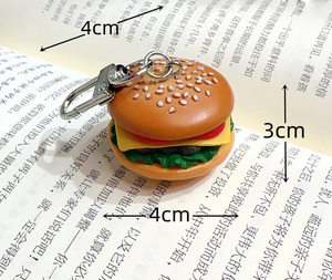 Sáng Tạo Croissant PVC Móc chìa khóa mô phỏng thực phẩm đồ chơi bánh mì kẹp thịt bỏng ngô bánh thực phẩm đồ chơi túi Mặt dây chuyền Keychain - Product Image 5