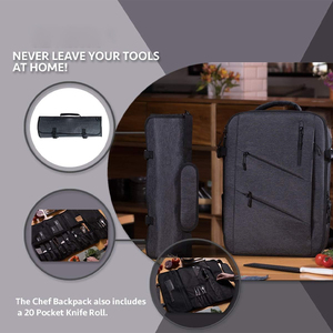 Bolsa enrollable para cuchillos de 20 bolsillos, mochila de nailon encerado resistente a las manchas con más de 30 bolsillos, utensilios de cocina, soporte para cuchillos de Chef - Product Image 5