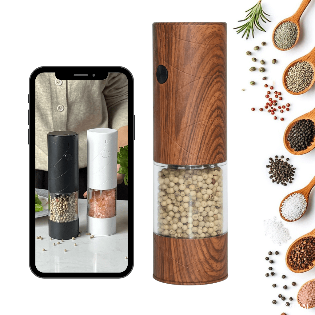 Electric Salt And Pepper Grinder Set USB Powered Durable Food Grade Plastic Body Adjustable Coarseness Custom Packaging Easy