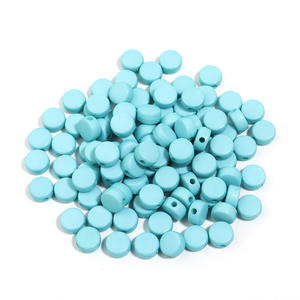 100 unids/bolsa plana redonda recta agujero acrílico cuentas sueltas para DIY materiales hechos a mano pulseras teléfono móvil cadenas Accesorios - Product Image 4