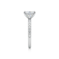 Bague en or taille princesse 9 carats 10 carats 14 carats 18 carats avec pavage de diamants cultivés en laboratoire pour les fiançailles des femmes