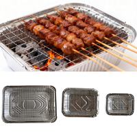 Vente directe d'usine : Grille de barbecue jetable avec boîte en aluminium, barbecue simple adapté aux grillades en plein air