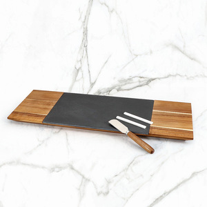 Juego de Tabla de Quesos de Madera de Acacia con Cuchillo de Acero Inoxidable, Duradero para Servir y Cortar Queso - Product Image 2