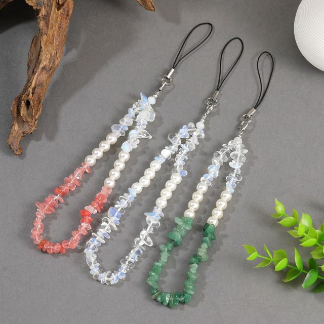Fashion High Quality Natural Stone Cute Phone Charms Boho Phone Chain Beaded Telephone Beaded Cellphone Straps