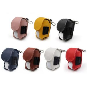 Porte-tee de golf portable en cuir PU gaufré, 7 couleurs tendance, avec clip métallique et fermeture magnétique, capacité 2 tees – En stock - Product Image 1
