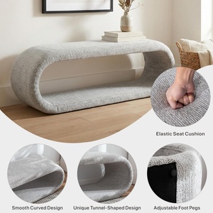 Taburete Nórdico Portátil de Tela Moderna para Cambiar Zapatos, para Uso en <span class=keywords><strong>el</strong></span> Hogar y Hoteles, Tapizado en Chenilla, para Sentarse por Tiempo Prolongado - Product Image 5