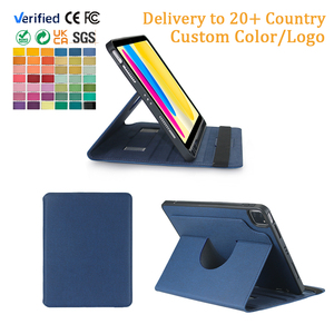 Étui pour tablette à rotation 360 degrés <span class=keywords><strong>iPad</strong></span> 10,9 pouces Réveil automatique Veille Sangle de main Robuste Cuir PC+TPU <span class=keywords><strong>Bleu</strong></span> Étui rotatif Multicolore - Product Image 1