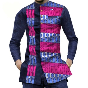 Chemise Dashiki <span class=keywords><strong>Africaine</strong></span> en Coton pour <span class=keywords><strong>Homme</strong></span>, Coupe Slim, Imprimé Ethnique, Manches Longues, <span class=keywords><strong>Tunique</strong></span> Décontractée, Boutons, Style Traditionnel Kente - Product Image 2
