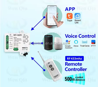Ce module d'interrupteur intelligent Tuya Wifi DC AC 12v 24v 9v Rf 433mhz, télécommande sans fil, fonctionne avec Alexa Google