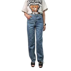 Pantalones Vaqueros de Pierna Recta Casuales con Estampado de Parches para Mujer, Diseño Nuevo OEM - Product Image 2