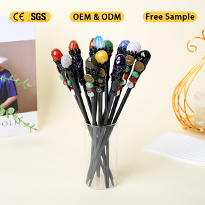 Fermacapelli Artigianale Fai-da-Te con Pietre Curative in Cristallo, Bacchetta Magica dei Dodici Segni Zodiacali - Product Image 2