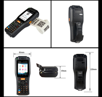 Pantalla táctil de 4 pulgadas IP65 Industrial Rugged Android PDA Terminal de mano 1D 2D Escáner de código de barras Impresora térmica incorporada en stock