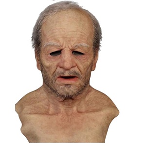 Topeng Pria Tua Full Head <span class=keywords><strong>Latex</strong></span> Realistis Topeng Pria Tua Wajah Berkerut Penutup Kepala Topeng Cosplay Halloween untuk Dewasa DD21-609 - Product Image 4