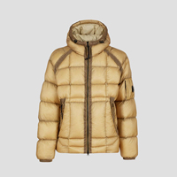 Vestes d'hiver matelassées pour hommes, 100% polyamide nylon, avec capuche réglable, en tissu ripstop, rembourrées de duvet