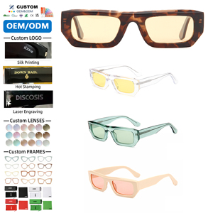 Lunettes de soleil polarisées TAC en acétate de style moderne, OEM, de haute qualité, à monture étroite et rectangulaire, pour l'extérieur, grande monture, vente en gros - Product Image 1