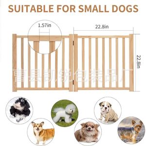 Barrière pliable en bois pour animaux de compagnie, rectangulaire, pour chiens de petite et moyenne taille, enclos intérieur - Product Image 3