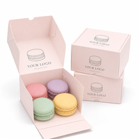 Boîte en carton blanc écologique avec logo personnalisé imprimé pour l'emballage de macarons, desserts et pâtisseries